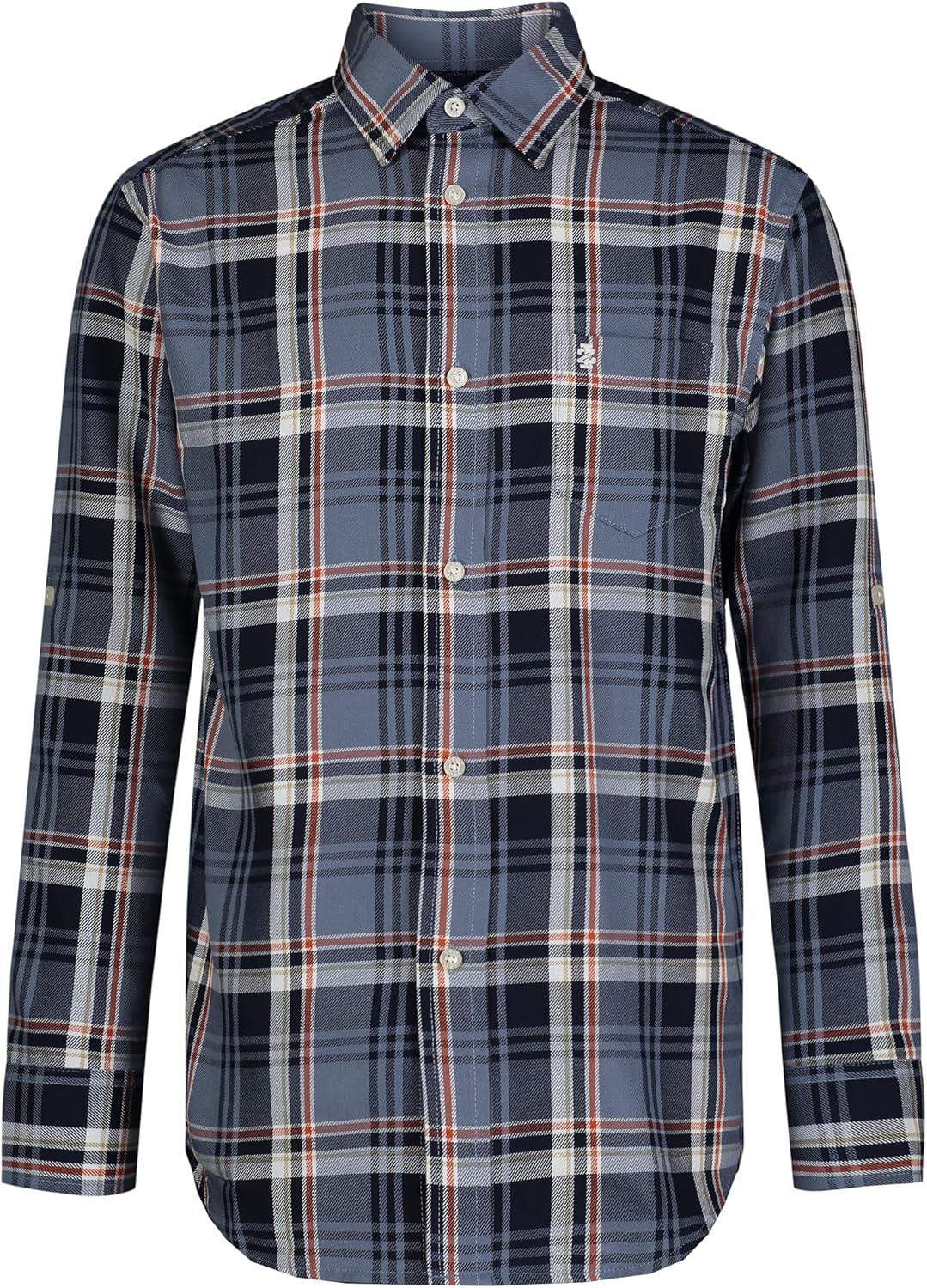 Izod Boys Long Sleeve Plaid Button-Down Twill Shirt
