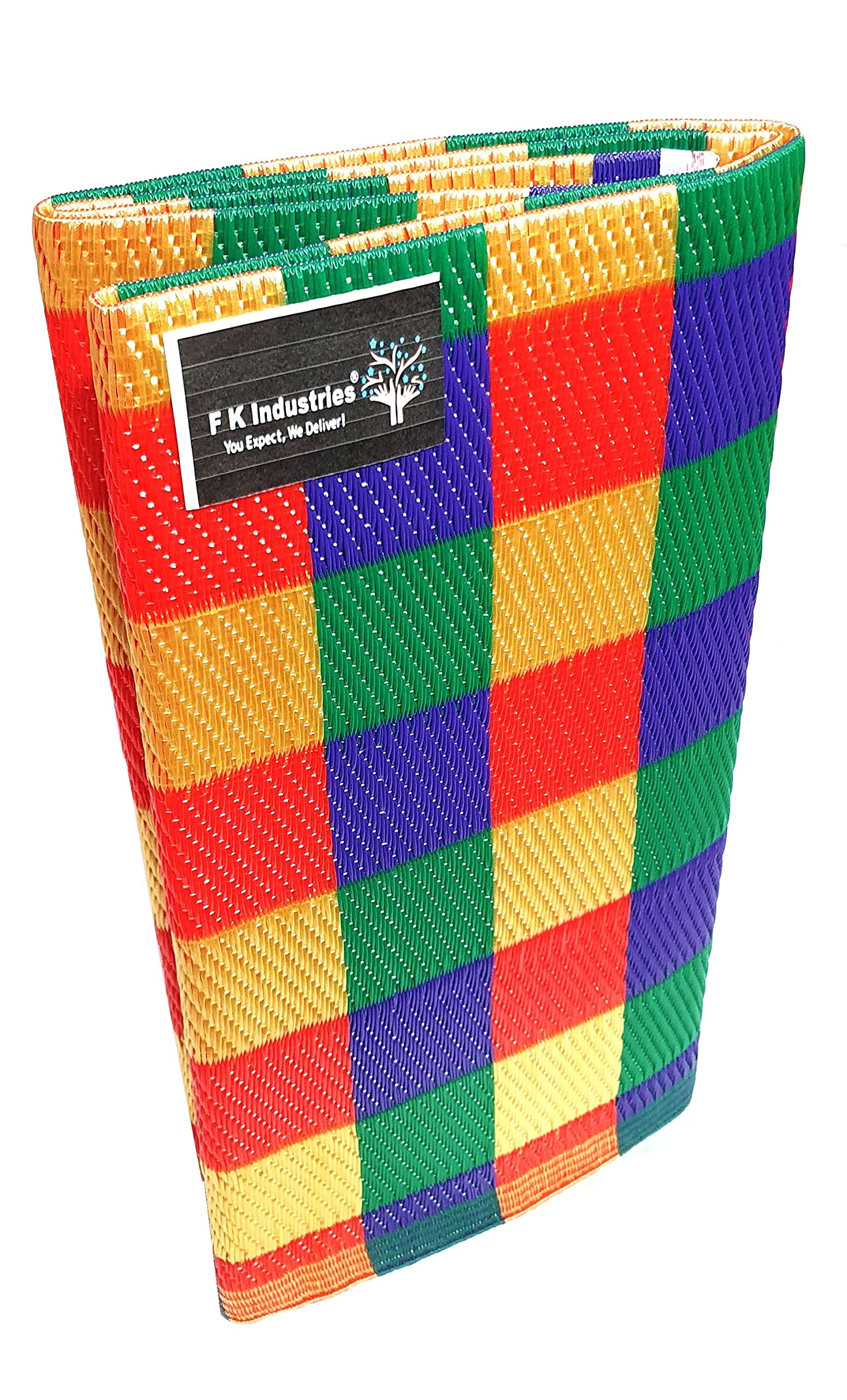F K Industries Virgin Plastic Chatai Mat 4 X 6 Feet Medium Size, Rectangular, Multicolour-image-17