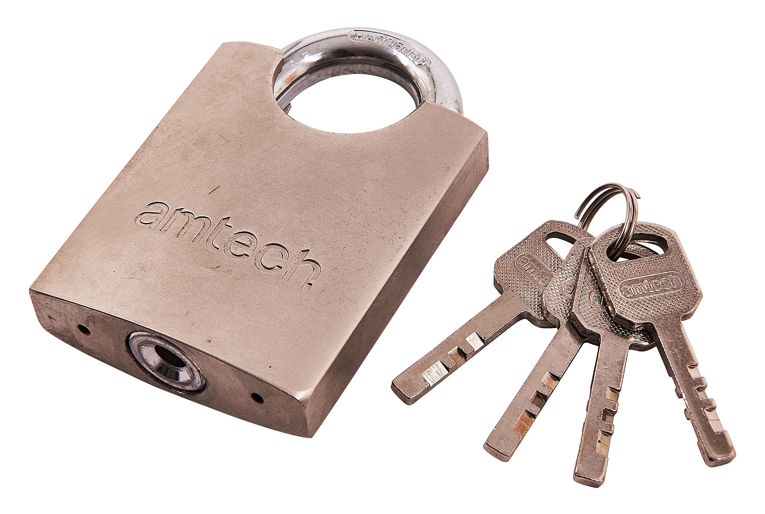 Amtech T1630 60mm Steel Padlock with 4 Keys, Security Padlock, Chrome Plated Hardened Steel Shackle, Precision Locking Mechanism