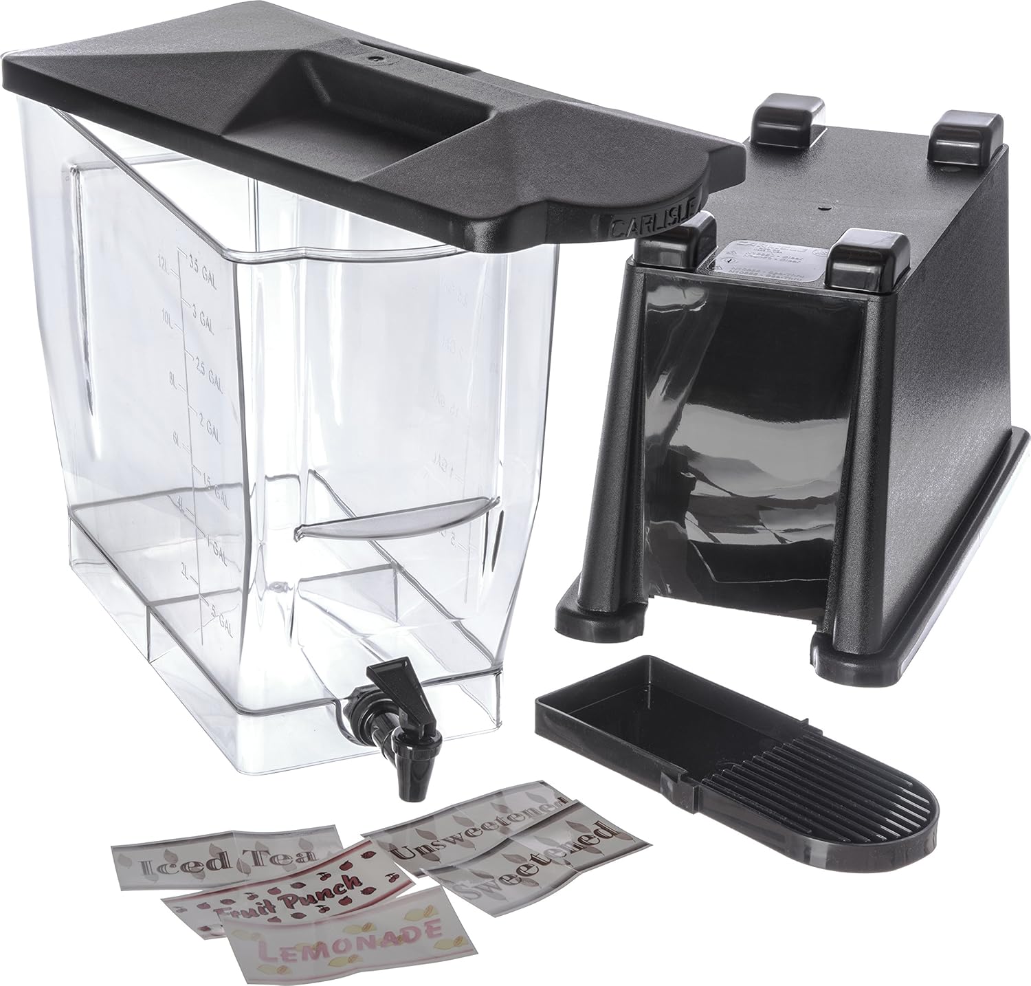 CFS 1085203 TrimLine Clear Economy Single Base Beverage Dispenser, 3 gal Capacity, Black : Home & Kitchen