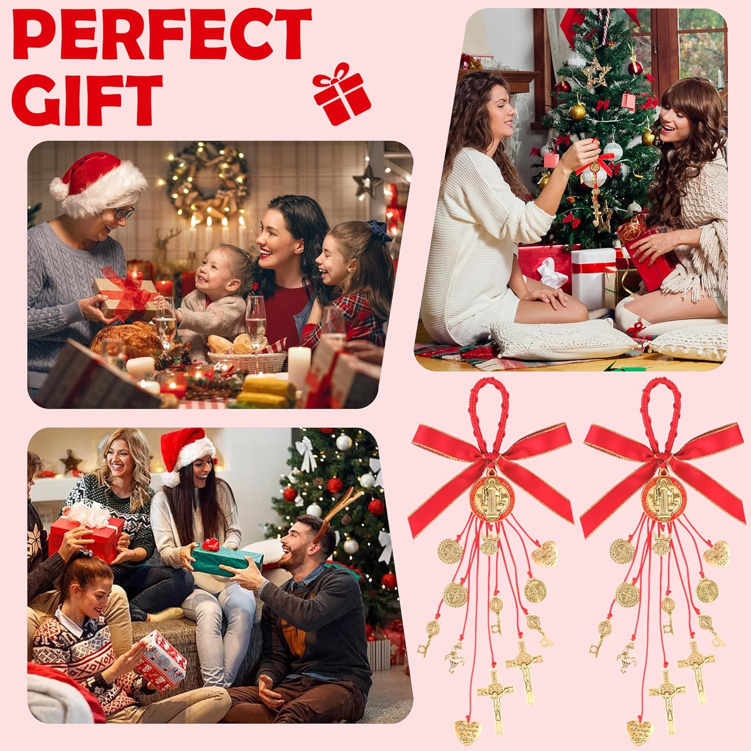 2 Pack Saint Benedict Medal Protection Blessing Charm, St Benedict Crucifix, Protection Catholic Charm Amulet with Crucifix for Men Women, Car Rear View Mirror, Home Decor & Religious Gifts - Image 7