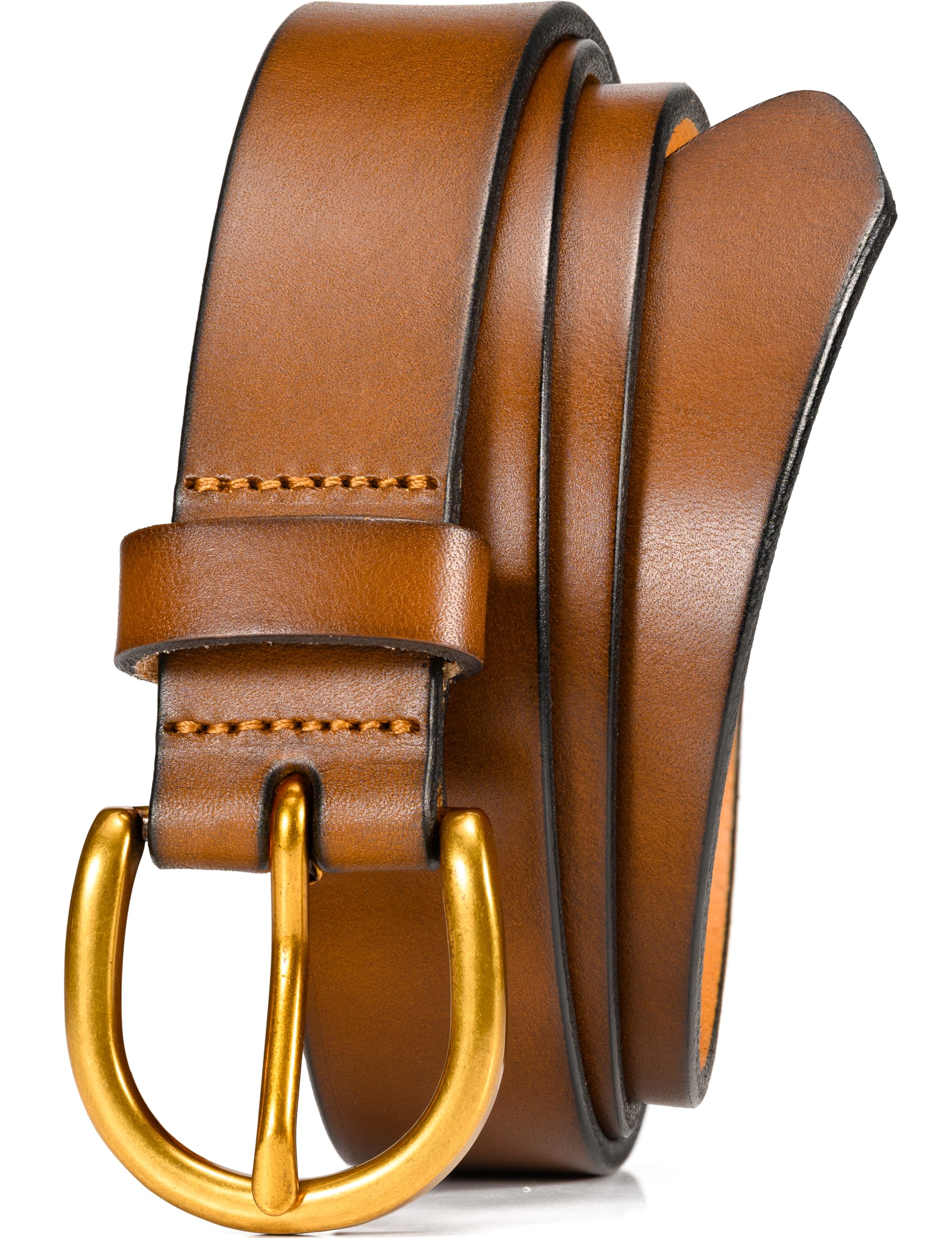 WOLFANT Womens Casual leather Jean Belt 1 1 Ladies Belt with Gold Buckle 100 Italian Full Grain Real