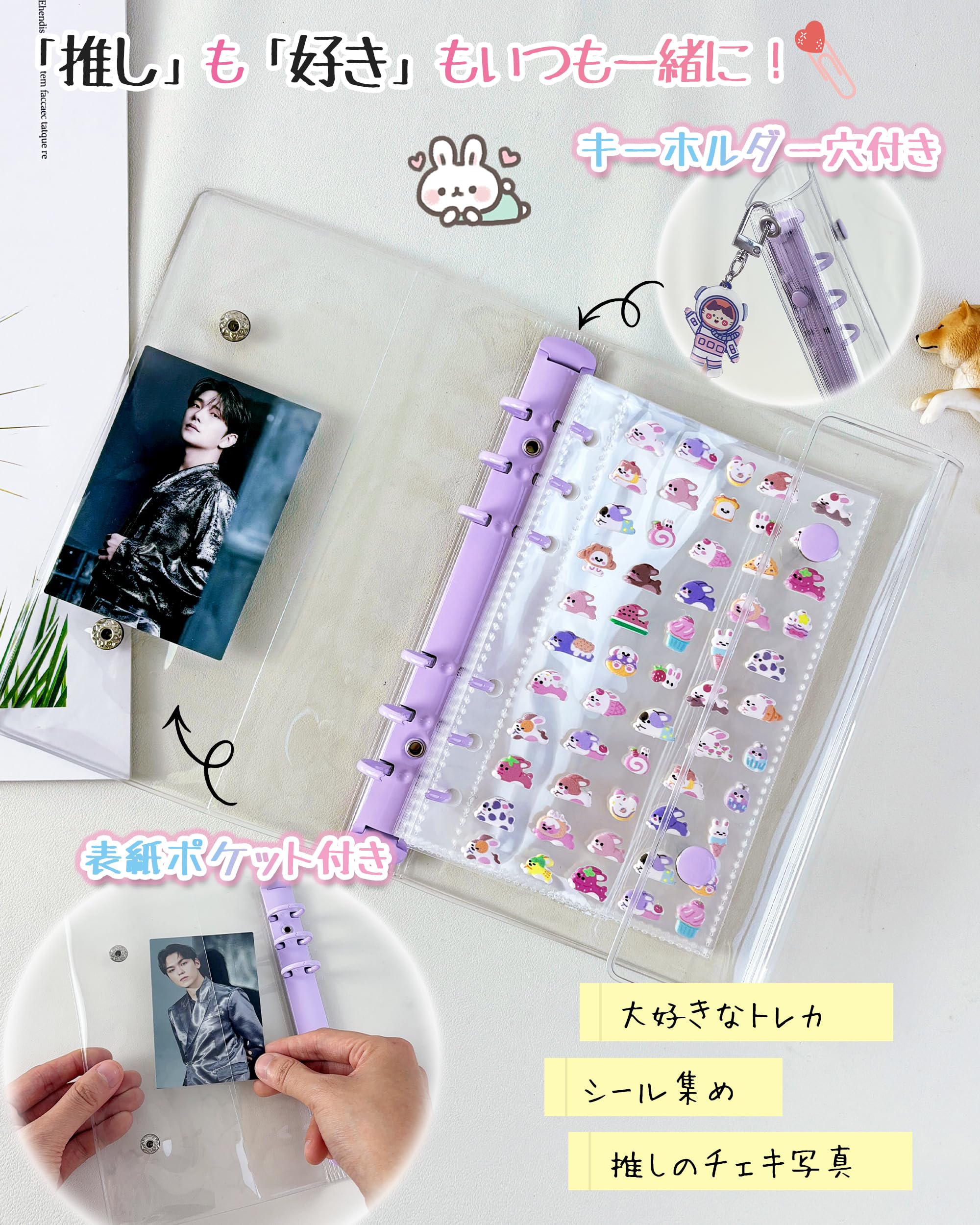 Amazon.co.jp: GOKEI シール帳 A6 クリアバインダー【バインダー ×1個