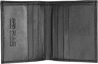 Mens RFID Safe Soft Genuine Leather Credit Card and Banknote Pocket Slimline Wallet 122 (Black)