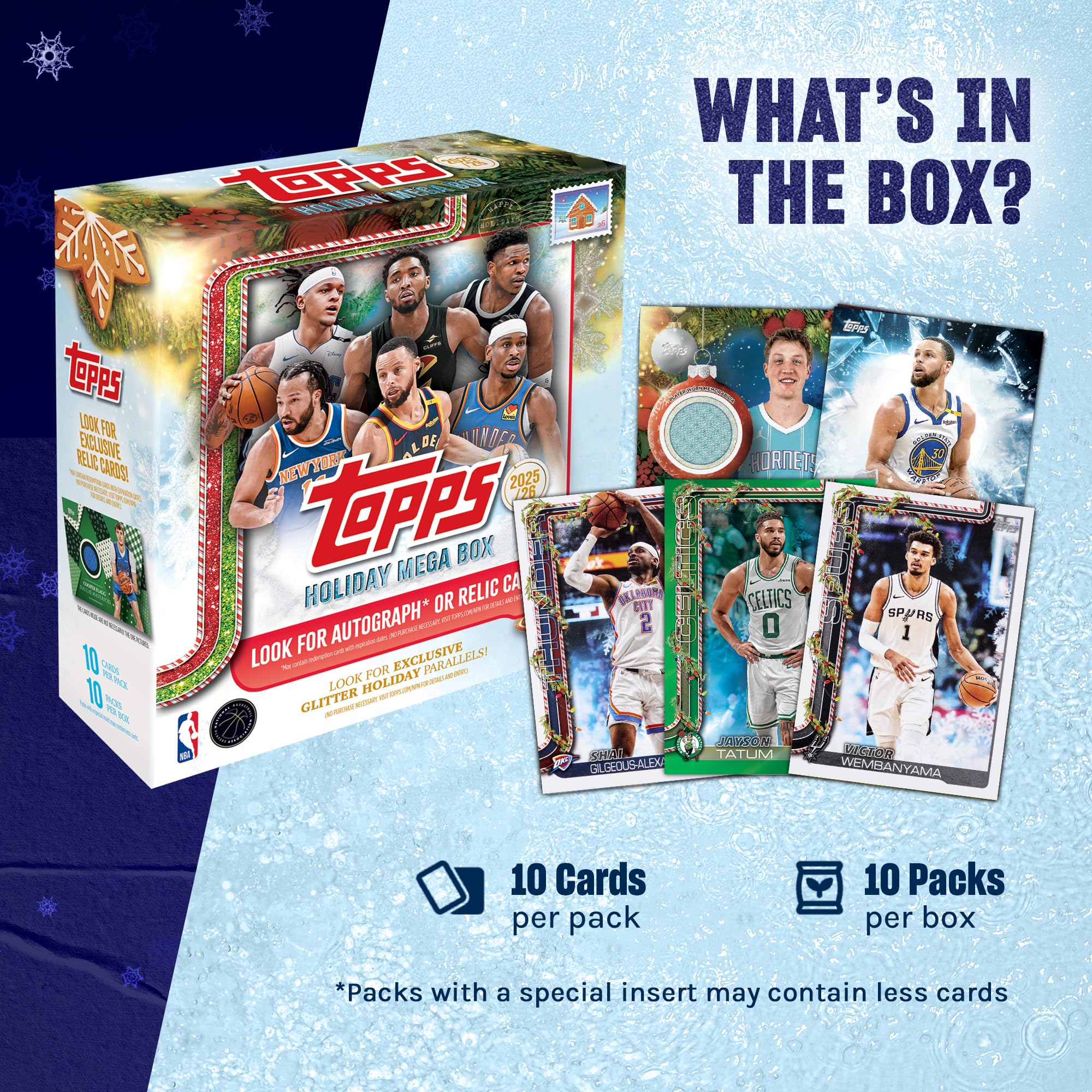 Ballon de Basket des fêtes Topps 2025 – scellé en Usine – Mega Box