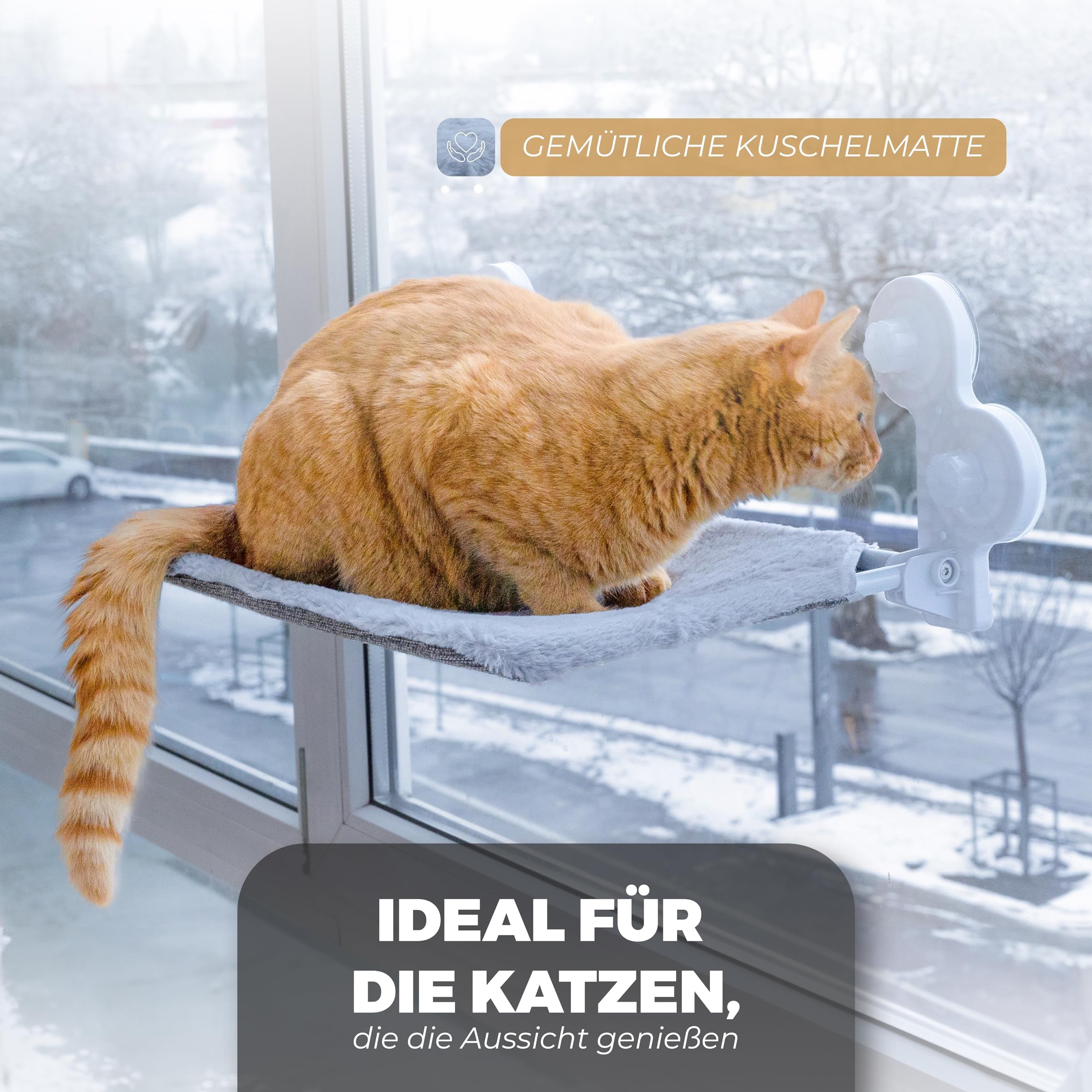 Katzen Fensterliege Hängematte Katze Katzenbett Fenster- KatzenFenster Hängematte für Katzen bis zu 20 kg