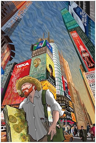 Miniatura 2 de VOX Rompecabezas de 1000 piezas estilo Van Gogh Time Square, para adultos y toda la familia, sin polvo, acabado mate, gran regalo para los amantes