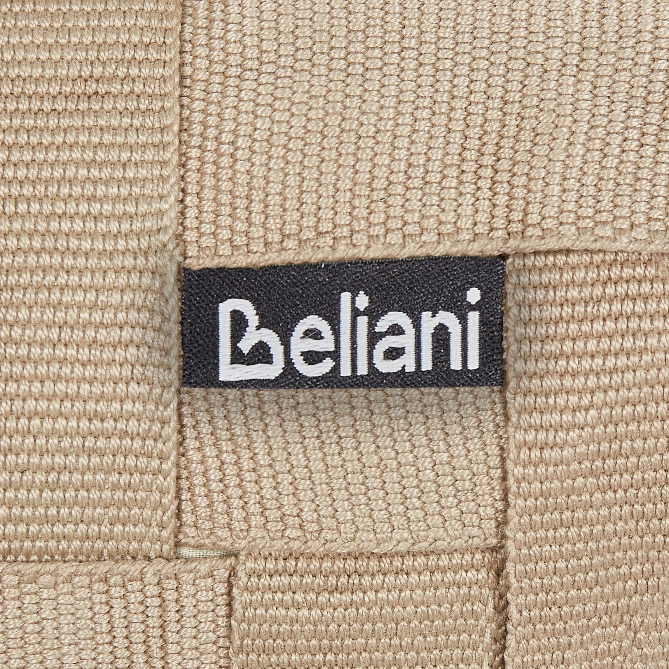 Beliani Handgewebter Pouf für den Außenbereich, Ottomane, Kunststoff, Gartenaccessoires, 50 x 50 cm, beige, Bodla