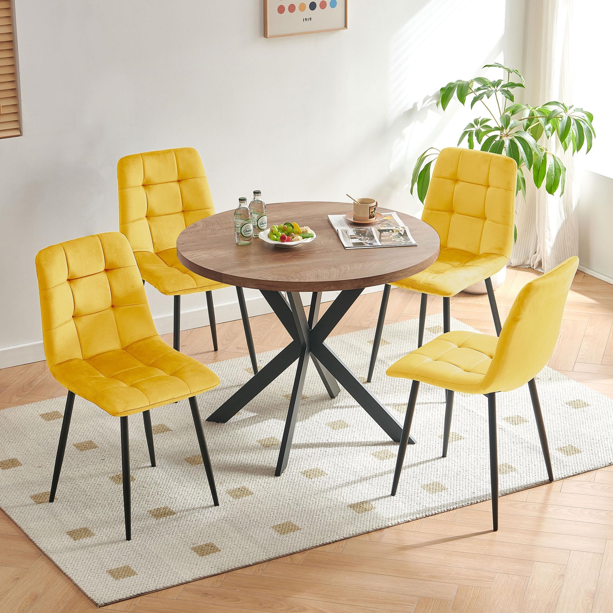 Amazon.com - somedream 5-Piece Round Dining Table Set - Kitchen Table ...