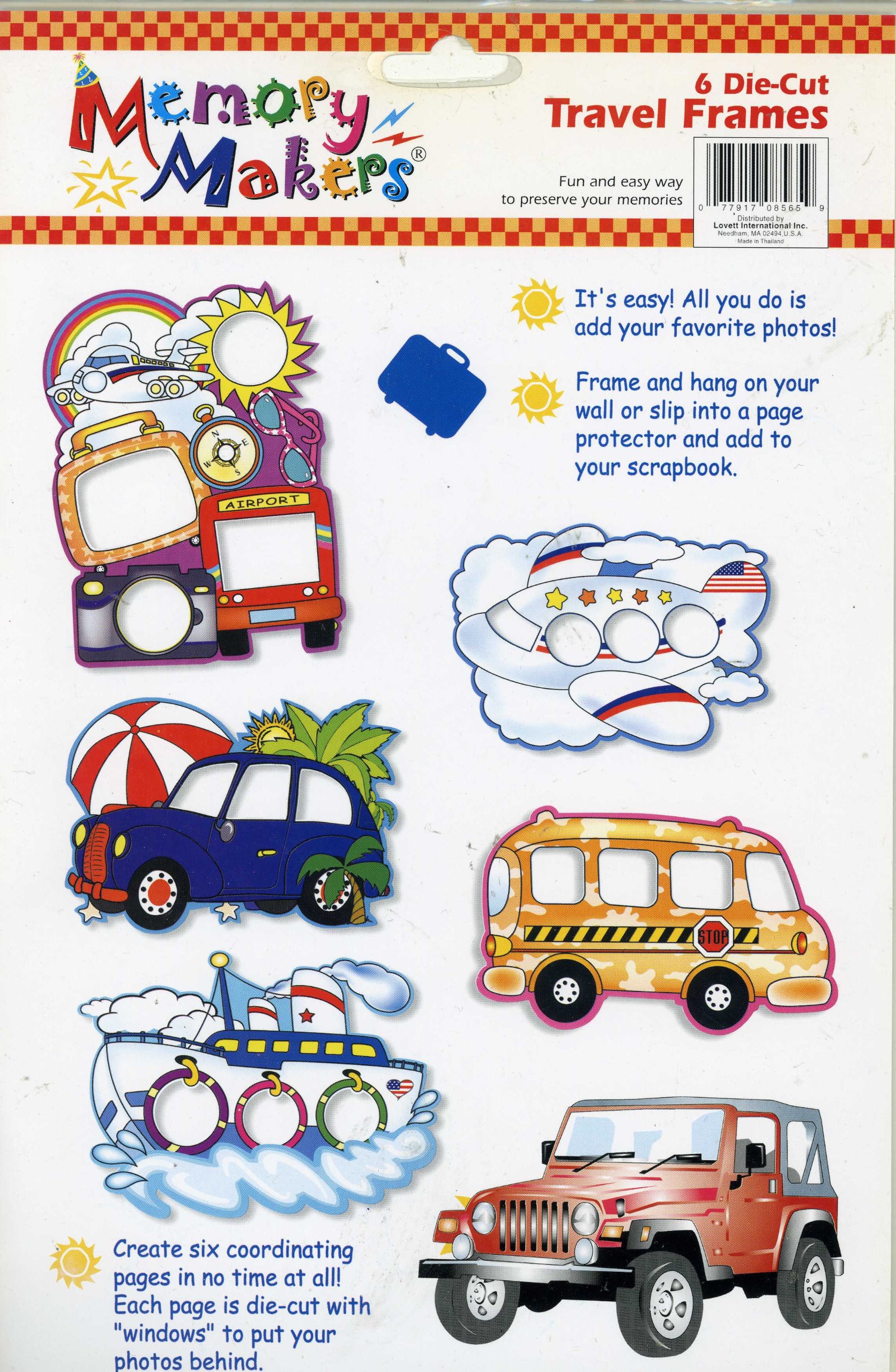 Memory Makers Die-Cut Travel Frames, Set of 6
