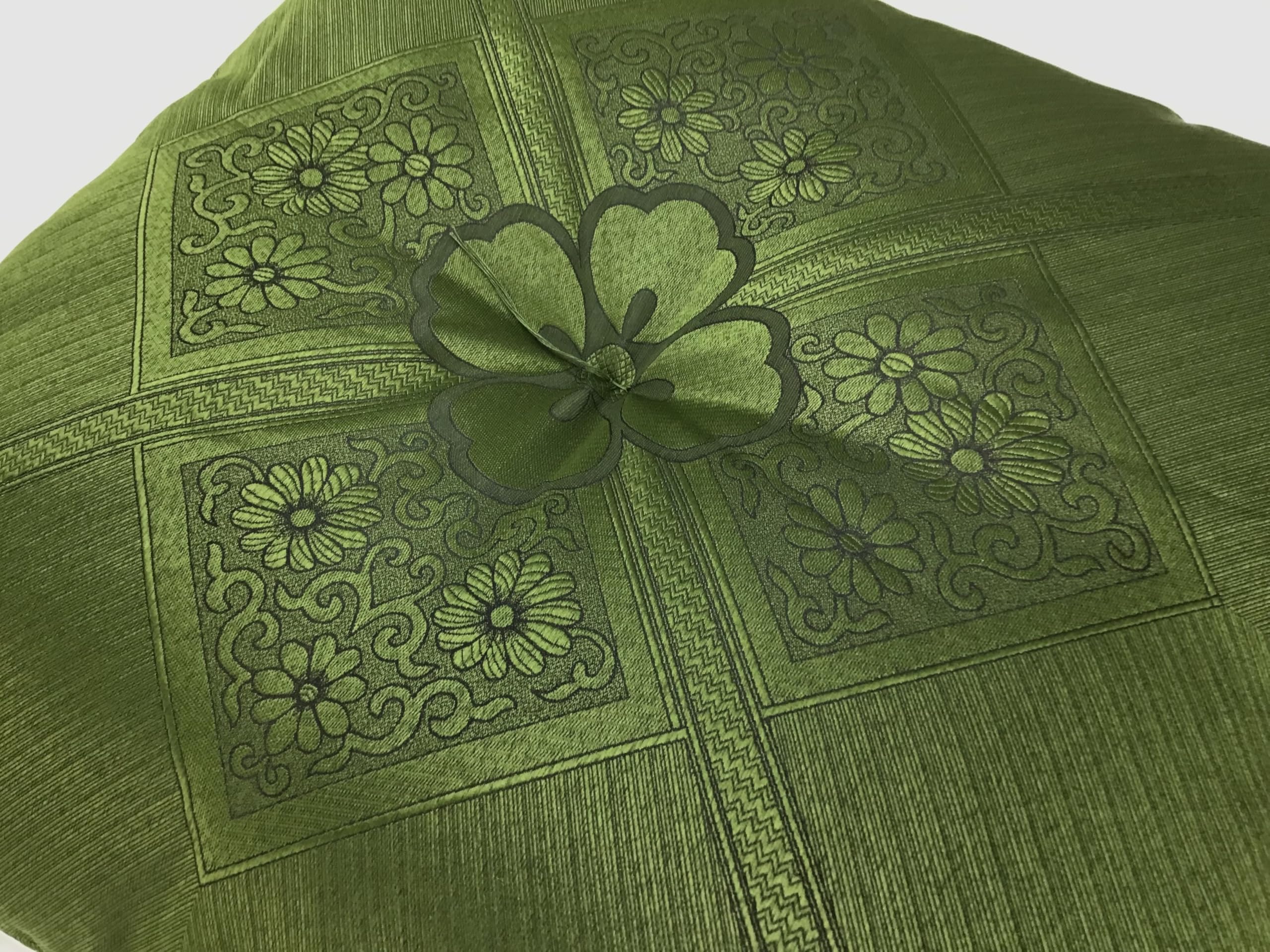 Amazon.co.jp: 座布団 ふくれ 59×63cm 八端判 グリーン 緑 5枚組 日本