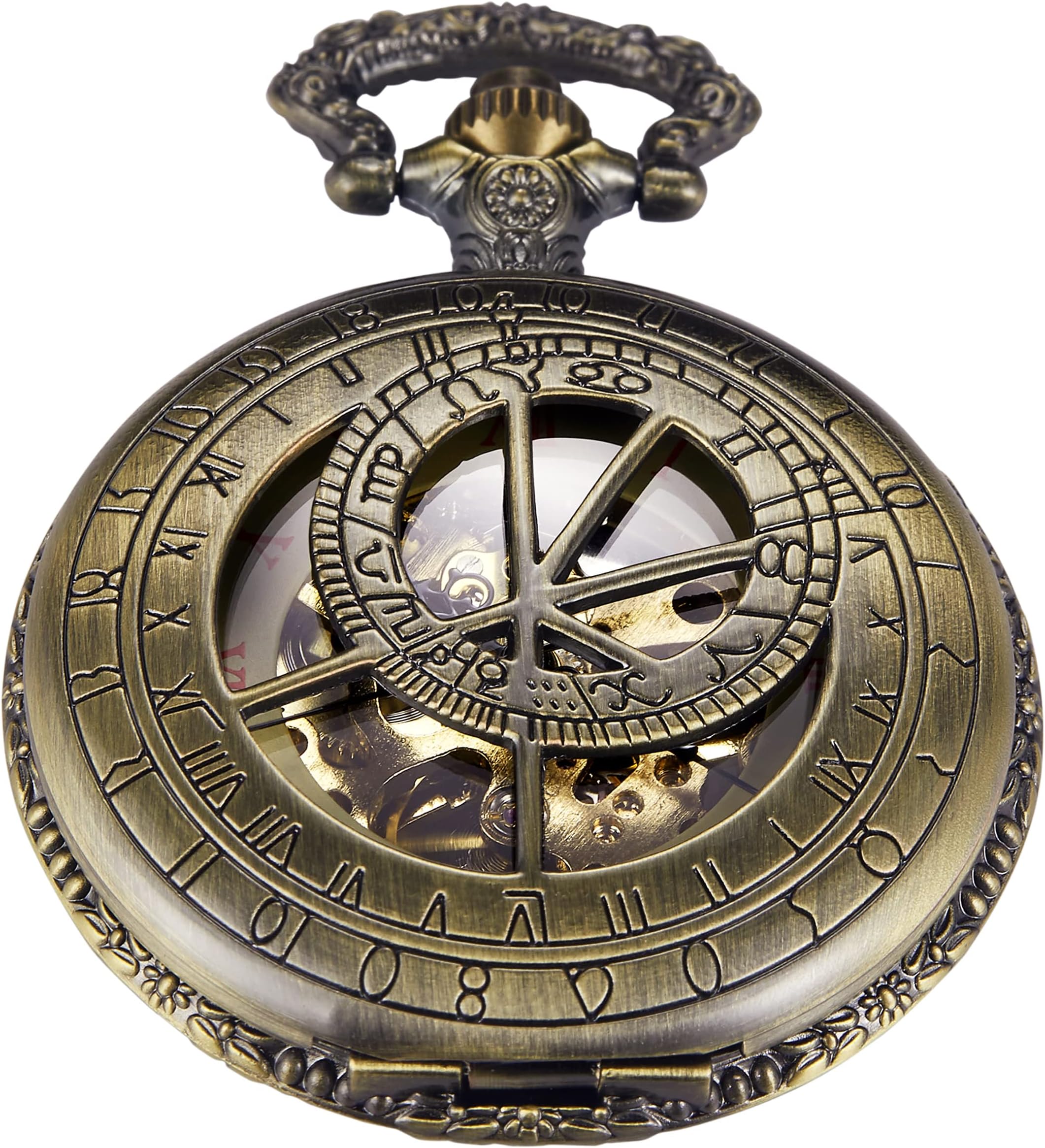 Mechanical Pocket Watch,Fashion Pendant Retro Hollow Unisex Automatic Mechanical Pocket Watch Gift…