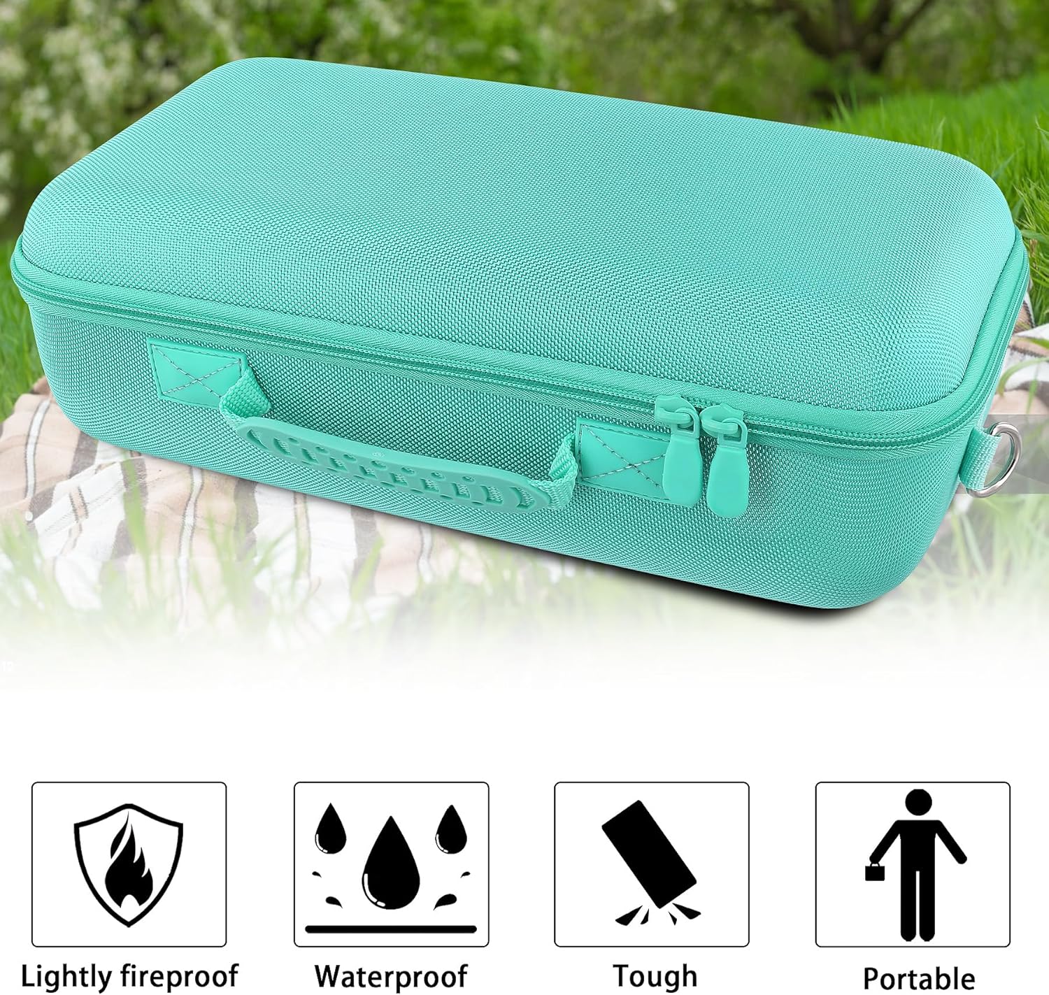 for Bose SoundLink Max Portable Speaker Hard Protective Case, Portable Travel Case Replacement with Shoulder Strap and Handle (Teal Case) - co2CREA - Image 7