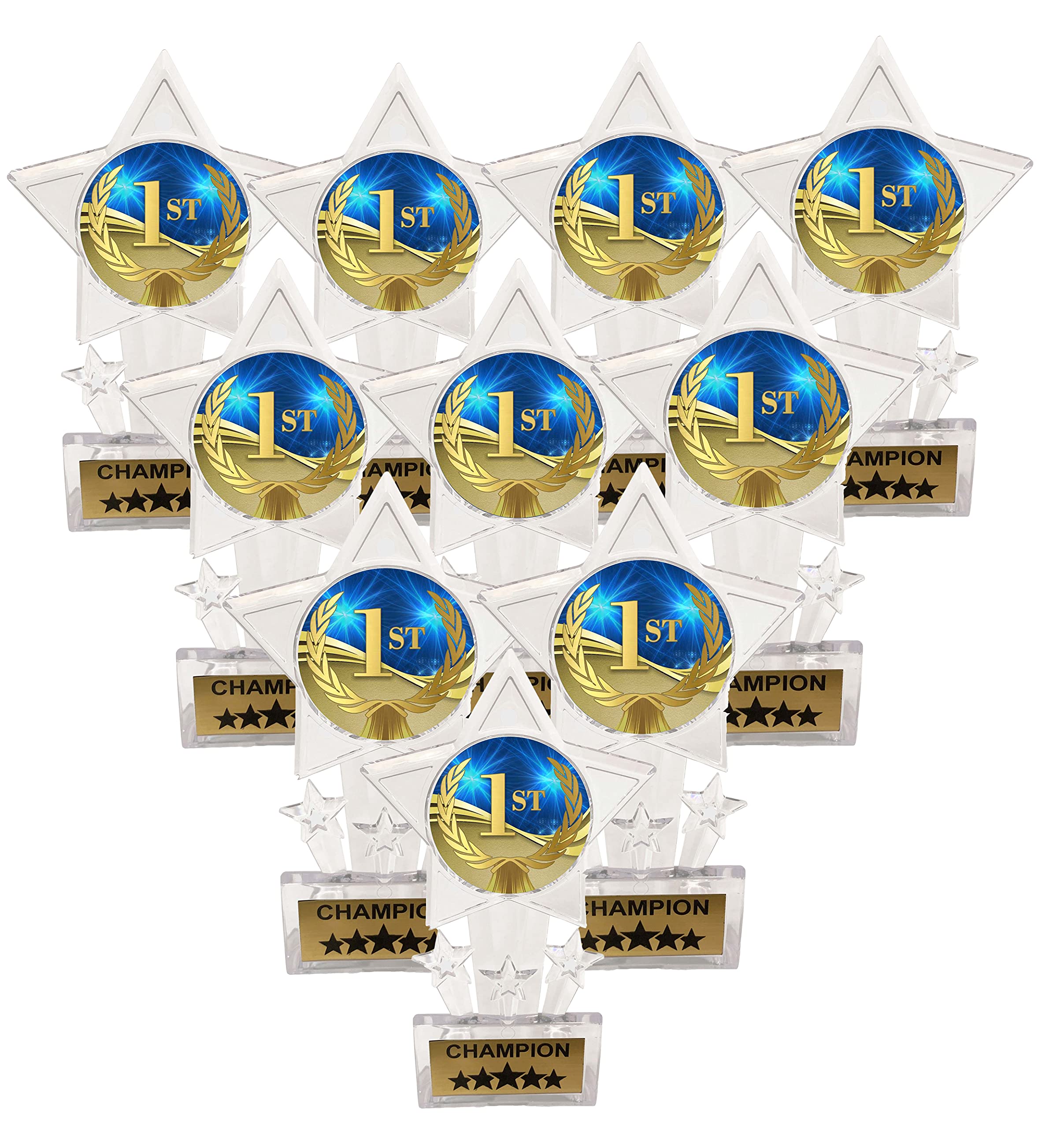 Express Medals 10 Pack Acrylic 1st Place Trophies Champion Awards Gift Prizes Trophy 10 PK D01