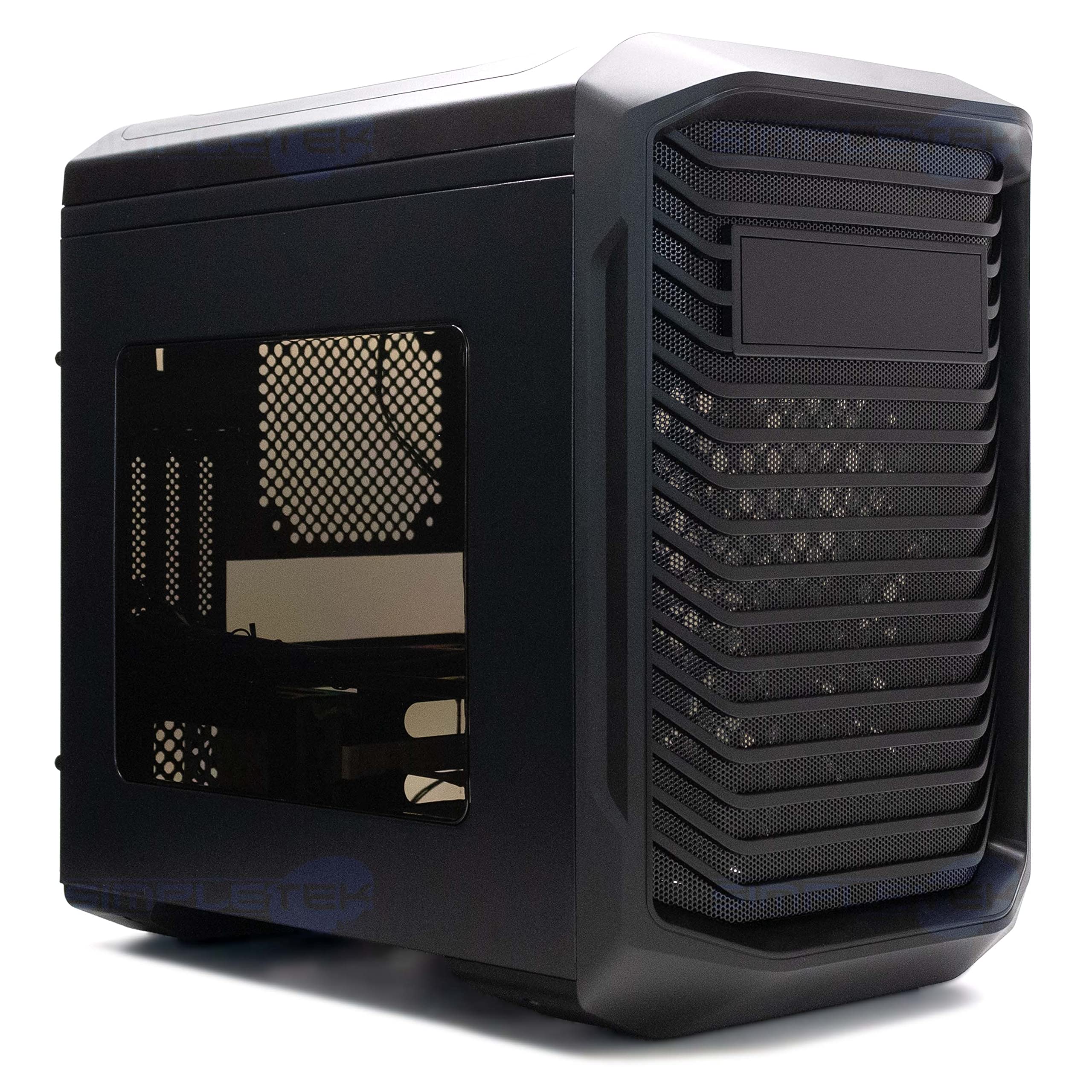 Simpletek – Mini Case Gaming RGB Gaming con Ventilador Frontal y Superior Verde | ATX MICRO-ATX MINI ITX