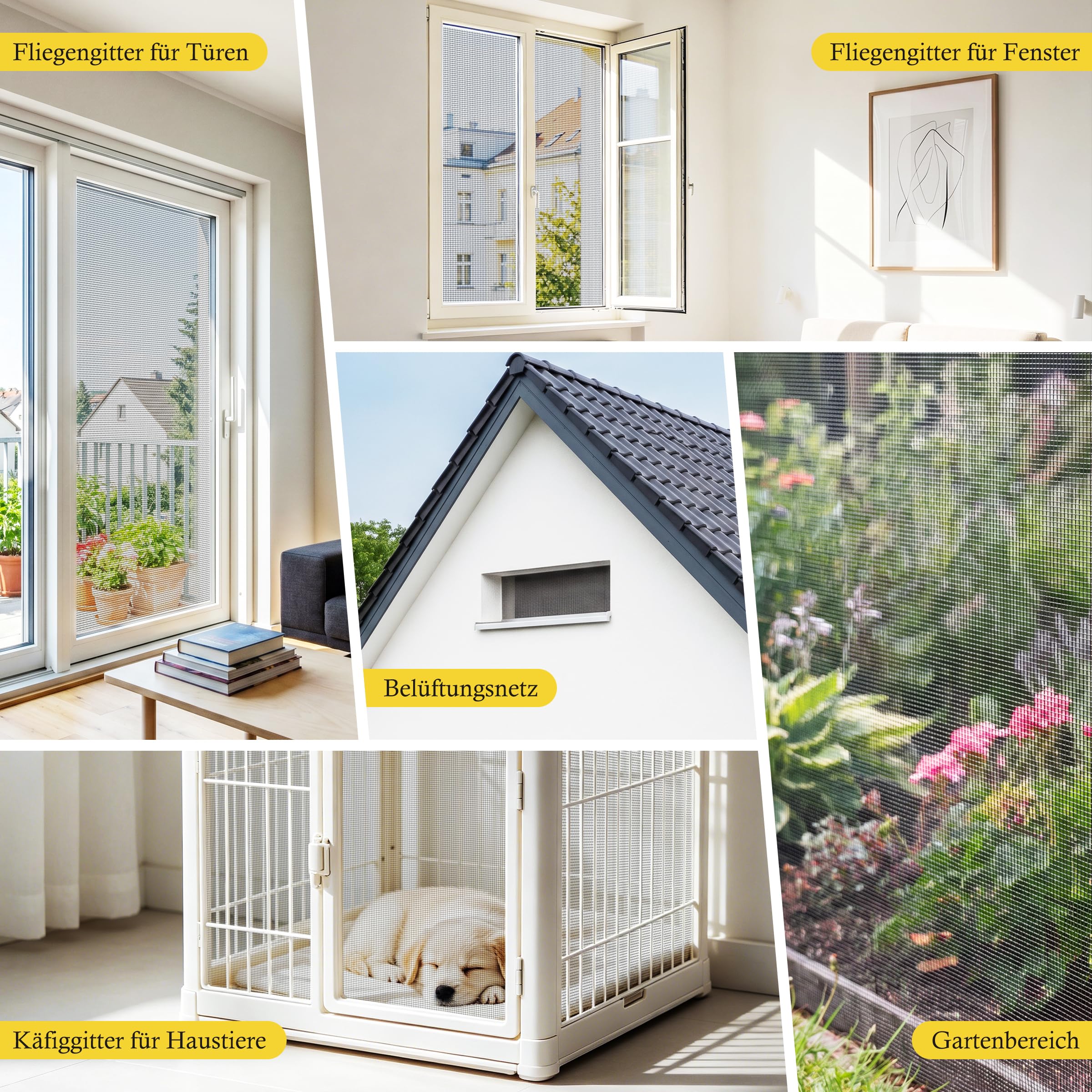 fowong Fliegengitter Edelstahl als Meterware – 90x300 cm Rolle, feinmaschig – DIY zuschneidbar für Fenster, Balkontür & Lichtschacht – Schutz vor Mäusen, Ratten, Fliegen & Katzen