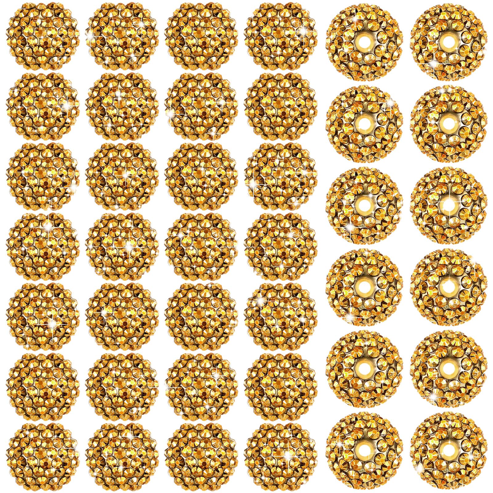 Loetere 40 Pcs 20mm Rhinestone Disco Ball Beads