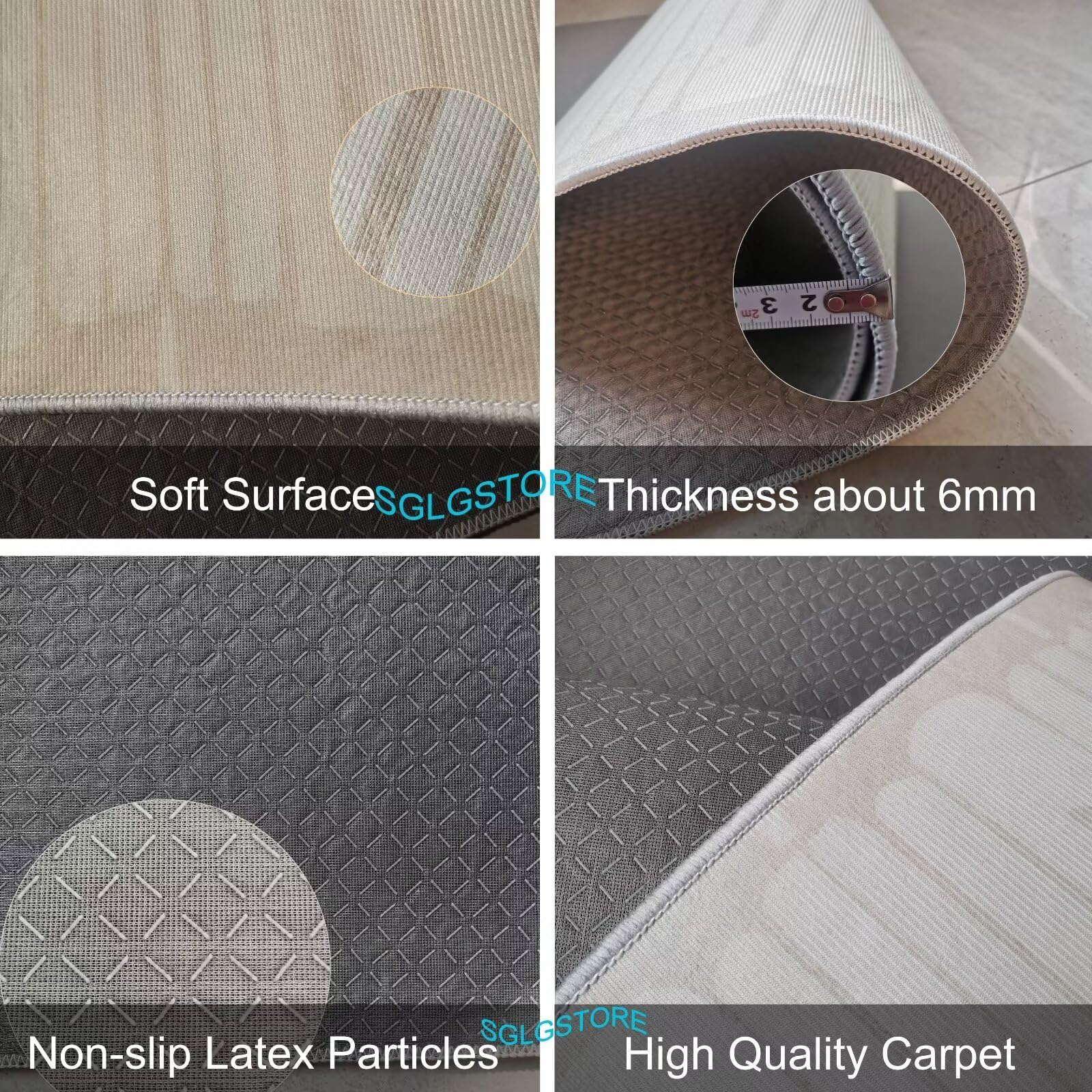 Teppich Läufer Lang Küche Flur Wohnraum Teppichläufer Rutschfest Waschbar Küchenläufer Teppichmatten Blau Holzmaserung 60X300CM Meterware Läufer Flurteppich Wohnzimmer Schlafzimmer Küchenteppich