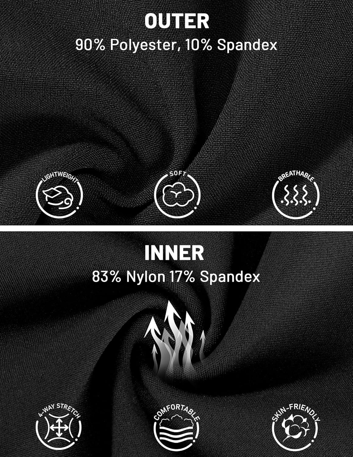 MIER Women's 2 in 1 Running Shorts Athletic High Waisted Workout Tennis Gym Shorts with Liner Zipper Pocket 3" - Image 5