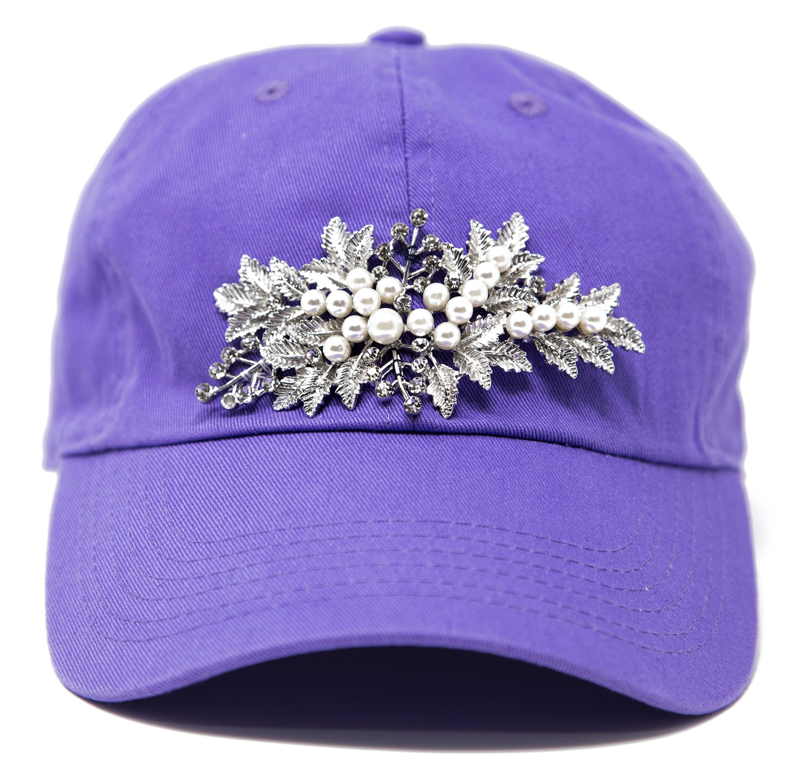 beautyxyz Women Rhinestones Crystal Bling Summer Hats Adjustable Baseball Cap Hat Tennis