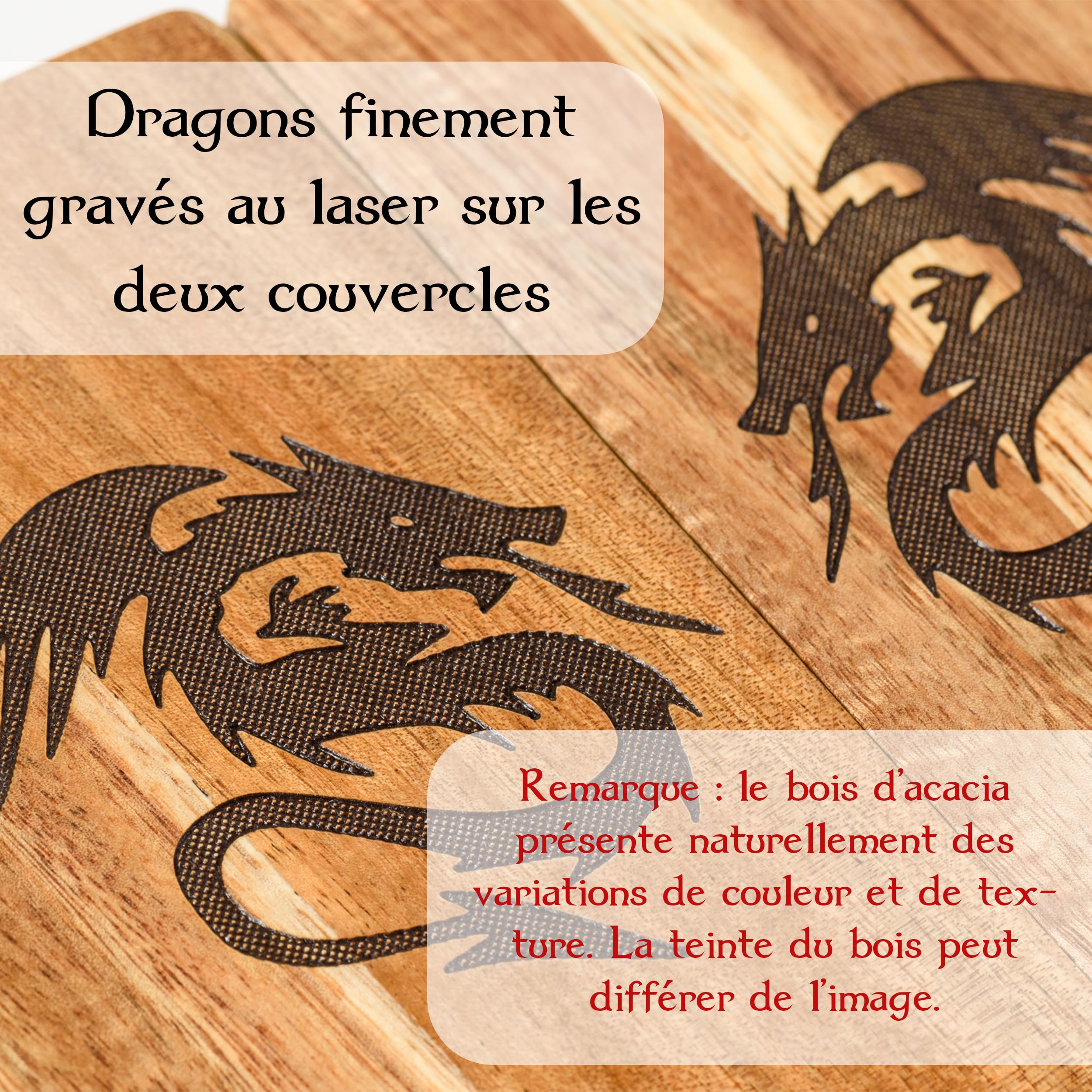 Tapeera Tour de dés magnétique en bois avec plateau – Accessoire Donjons et Dragons – Rouleau de dés portable pour RPG de table – Cadeaux DND