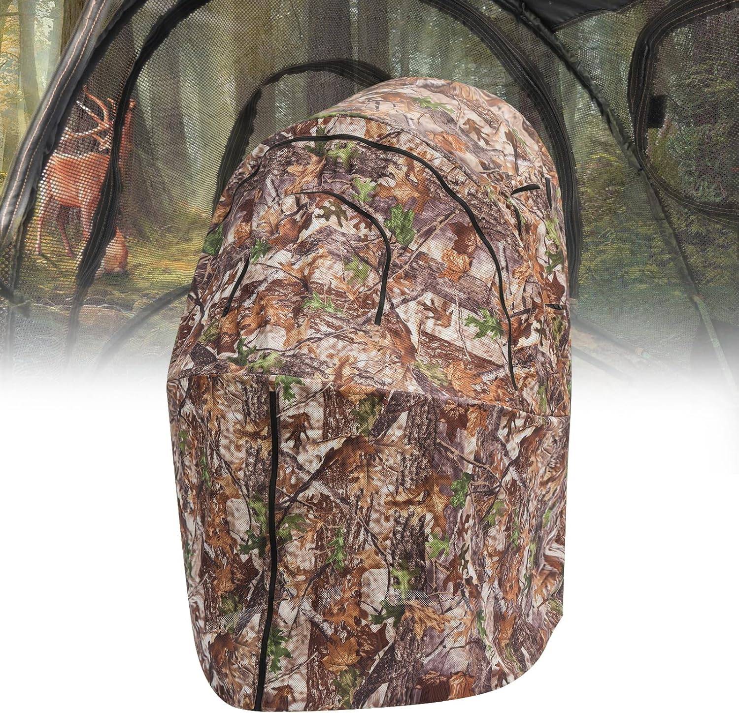 Hunting Blind,Hunting Chair Ground Blind,See Through Deer Blinds,Portable Camouflage Pop Up Blinds Chair Blind: 1 seat