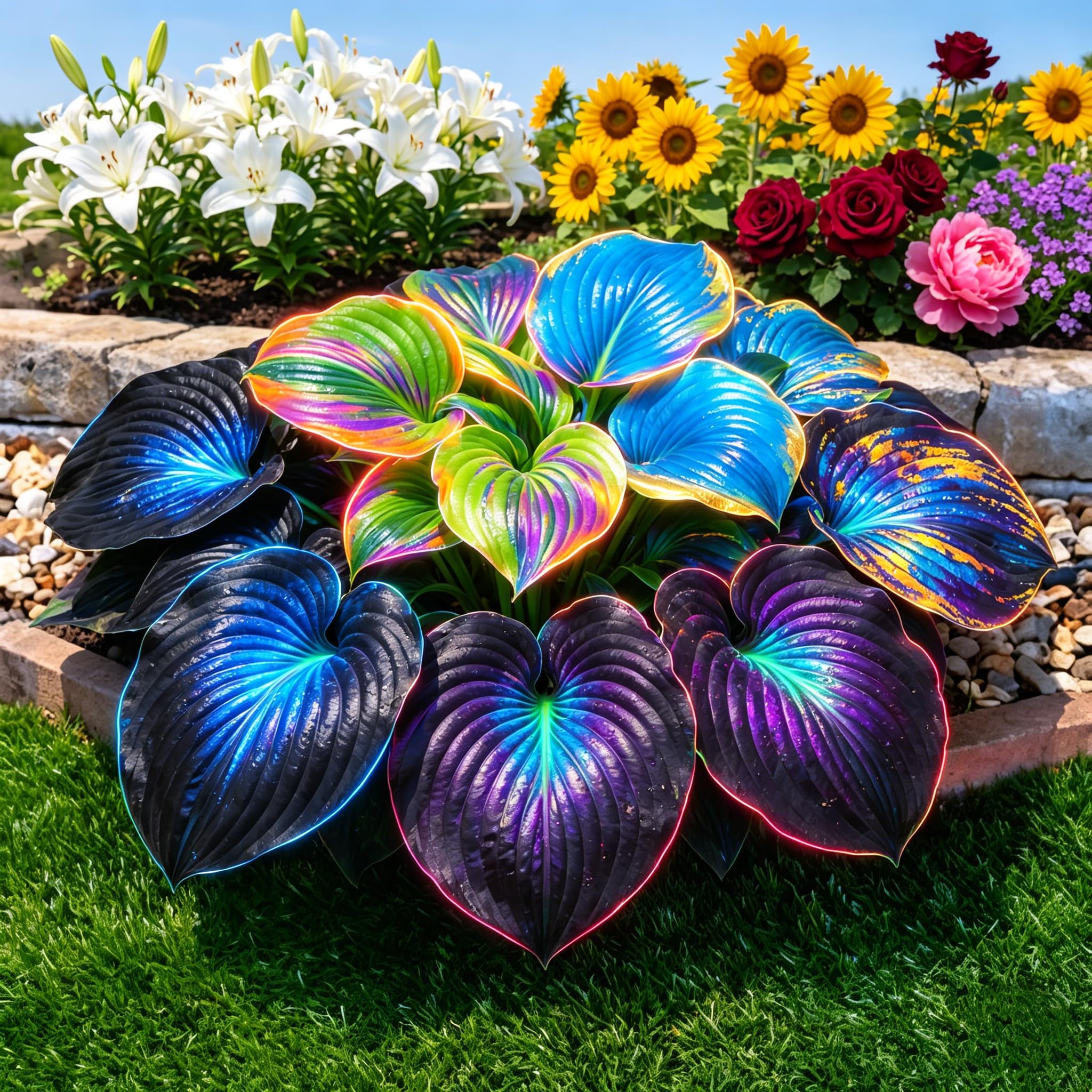 Hosta Bulbs for Planting, Excellent Display,Hosta Mix,Perennial-Bulbs-Coloured hostas Bulbs-4bulbs-E
