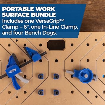 Kreg Portable Work Surface Bundle, Portable Workbench, KWSJAWS100