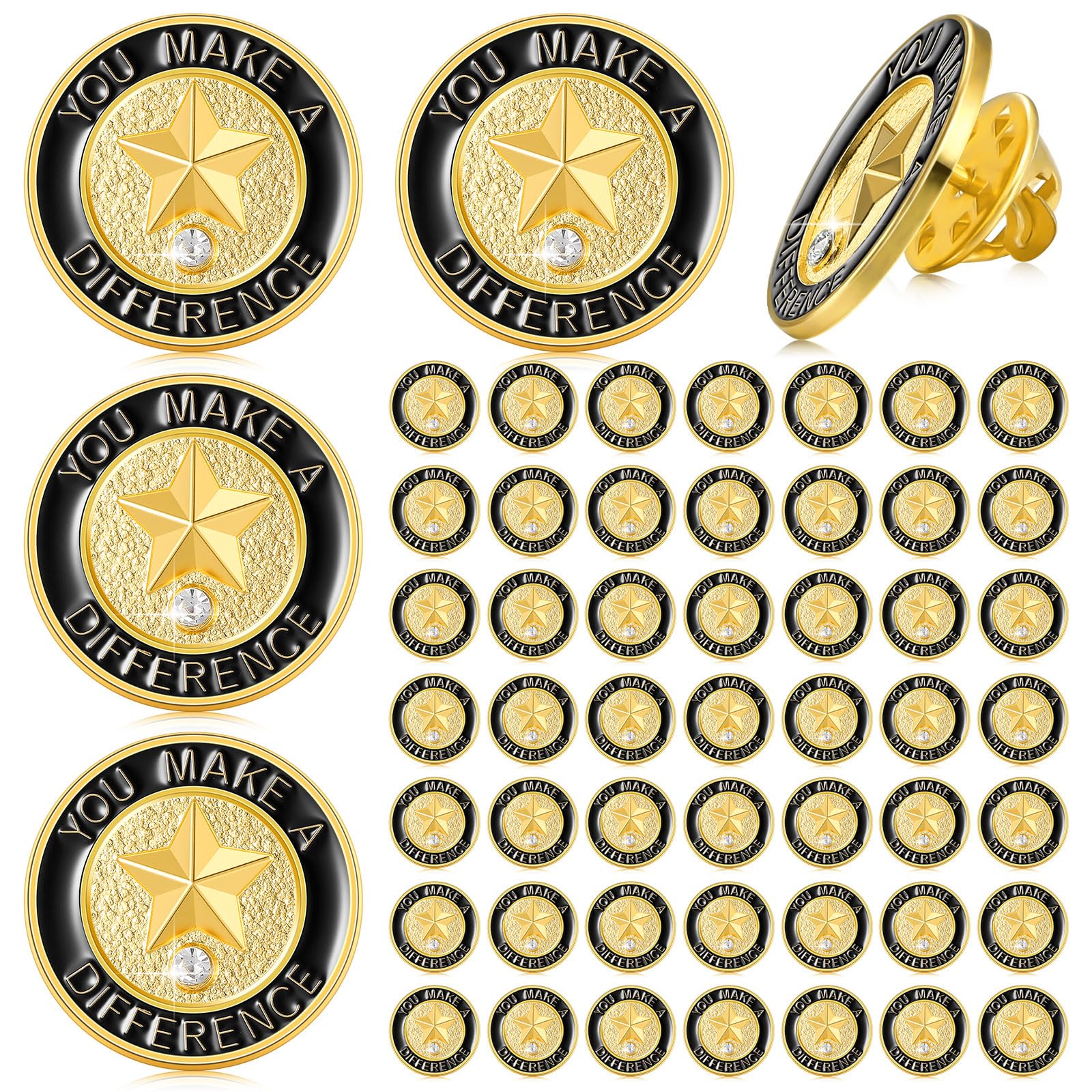 Ceenna 50 Pcs Employee of the Month Star Lapel Pins, You Make A Difference