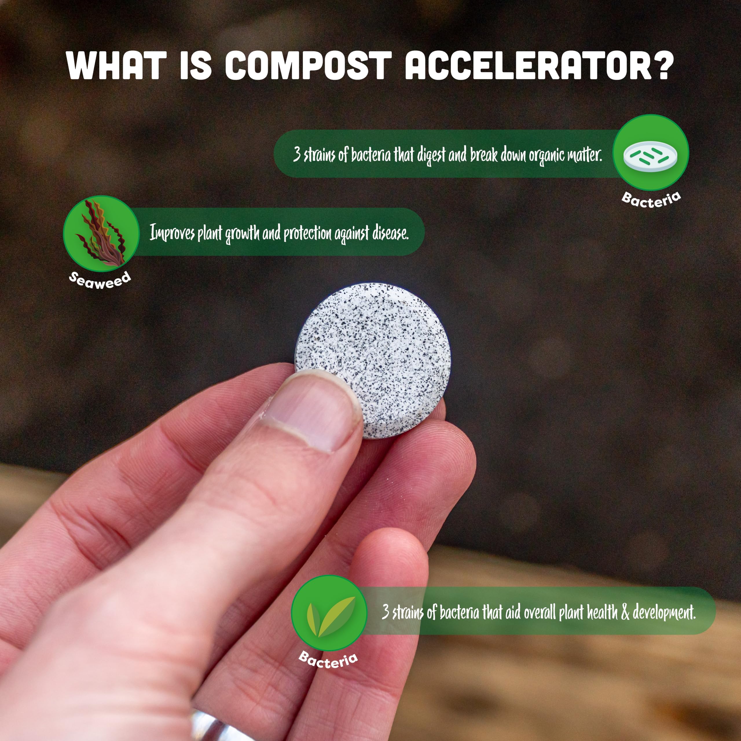 envii Compost Accelerator – organiczny ekspres kompostowy i aktywator przyspiesza proces kompostowania przy użyciu korzystnych bakterii i drobnoustrojów, 12 tabletek