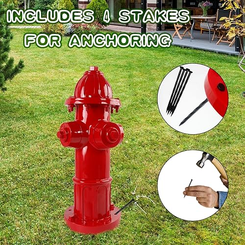 Miniatura 4 de Estatua de poste de orina para perro grande con 4 estacas, boca de fuego falsa de 25 pulgadas de alto para que los perros orinen en el cachorro,