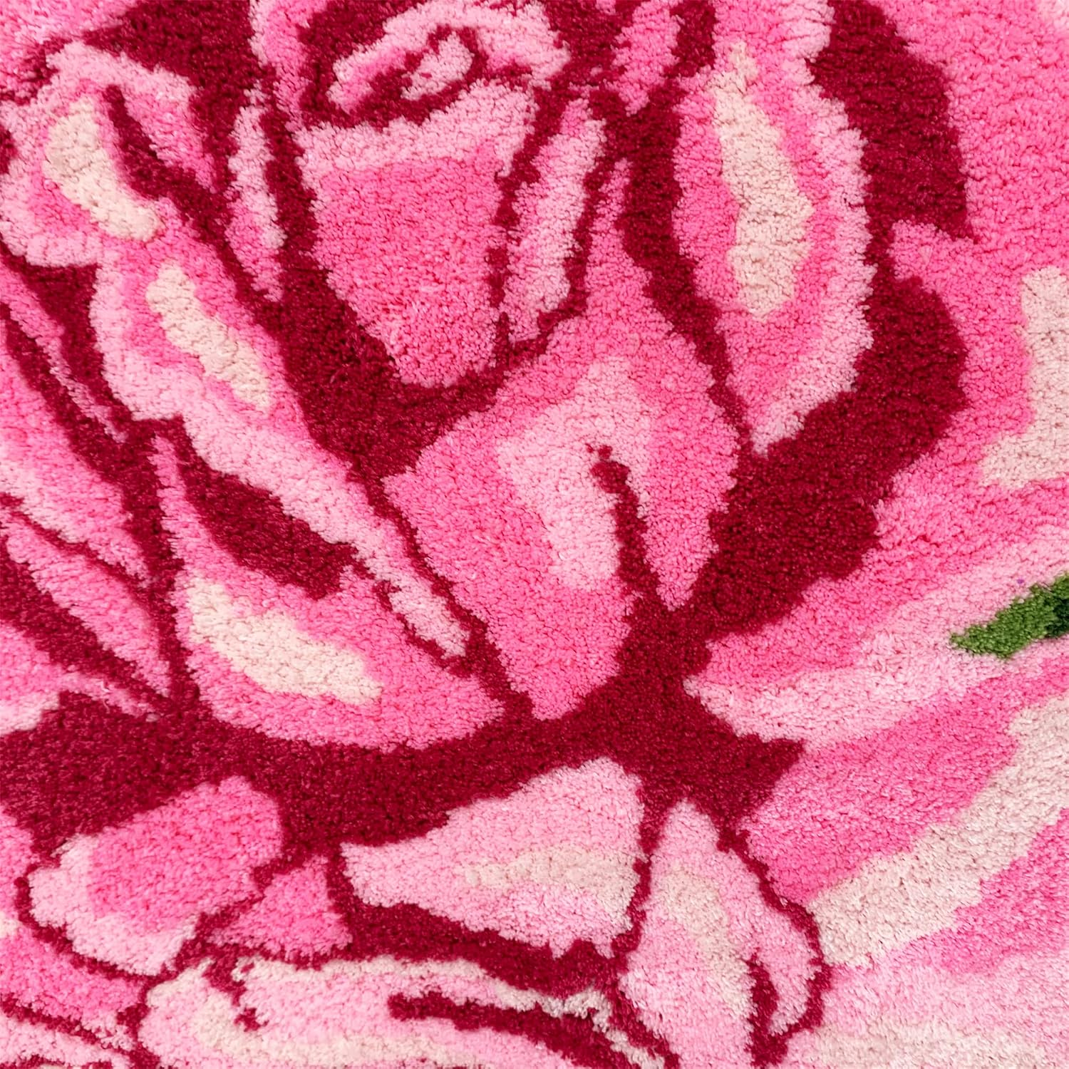 ABREEZE Shaggy Bathroom Rug - Pink Rose Plush Water Absorbent Accent Rug for Bathroom Vanity Bathtub - Machine Washable, 31" by 24