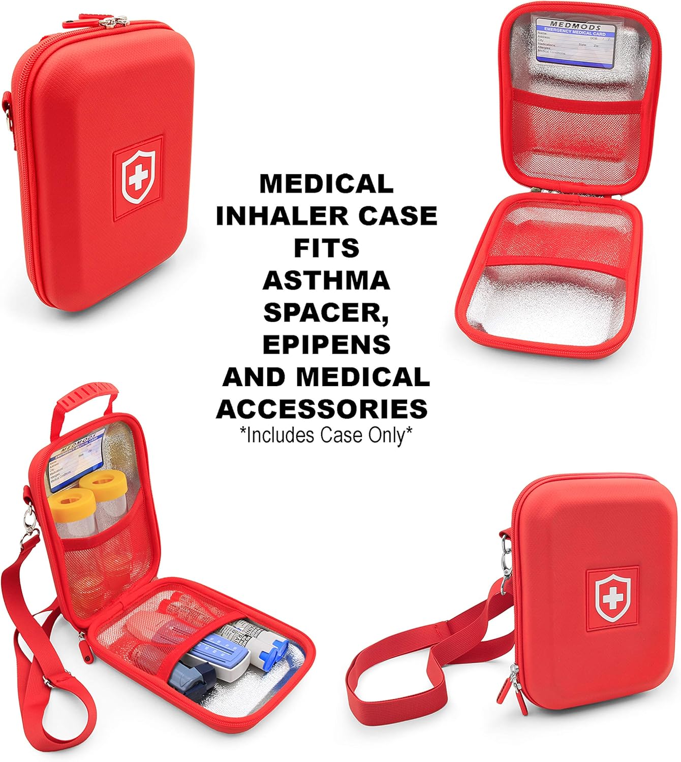 MEDMODS Insulated Asthma Inhaler Case Fits Inhaler Spacer, Mask, Epipen, Allergy Medicine and More - Includes CASE ONLY