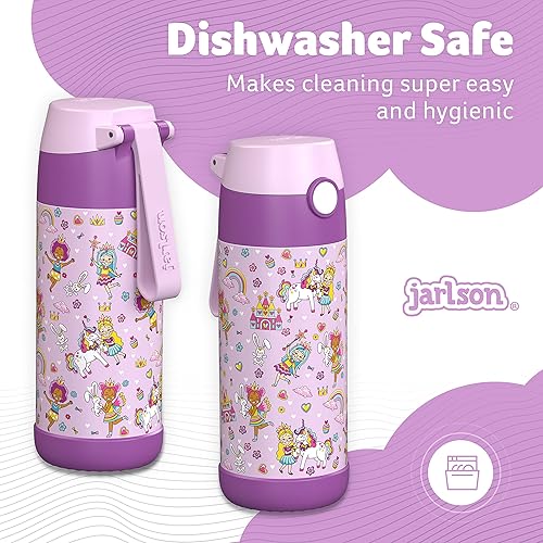 Miniatura 4 de Jarlson Mali Children's Water Bottle, Thermal Stainless Steel Water Bottle, BPA-Free, Leak-Proof, Children's Bottle with Chug Lid, Bottle for