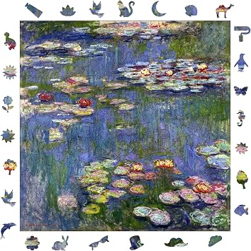 Ah ap Puzzle Yeti kin - Claude Monet Nil ferler - 353 Par a, 29 x 29 cm - Yap t r c  Folyo Dahil - Benzersiz  ekilli Par alar &  zel Fig rler - S1-28