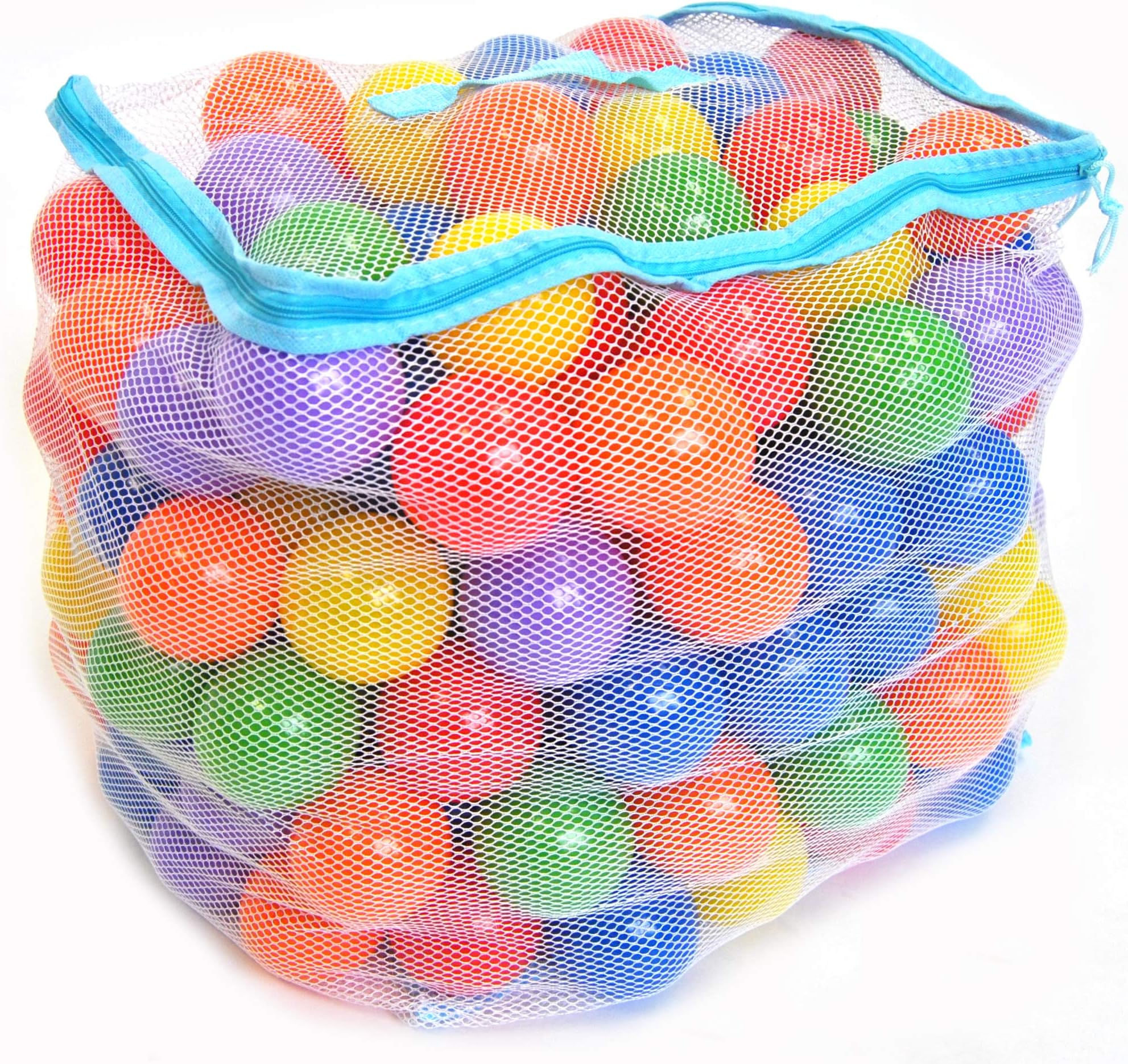 EWONDERWORLD 200 Count 2.4" Non-Toxic BPA & Phthalate Free Crush Proof Plastic Play Balls with 8 Vibrant Colors and Durable Mesh Bag – Pit Balls for Kids & Toddlers, Playpen & Kids Tent
