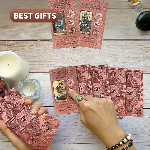 Miniatura 5 de Cartas de tarot con guía para principiantes, baraja de tarot impermeable con caja de almacenamiento, cartas de tarot con significado, herramientas