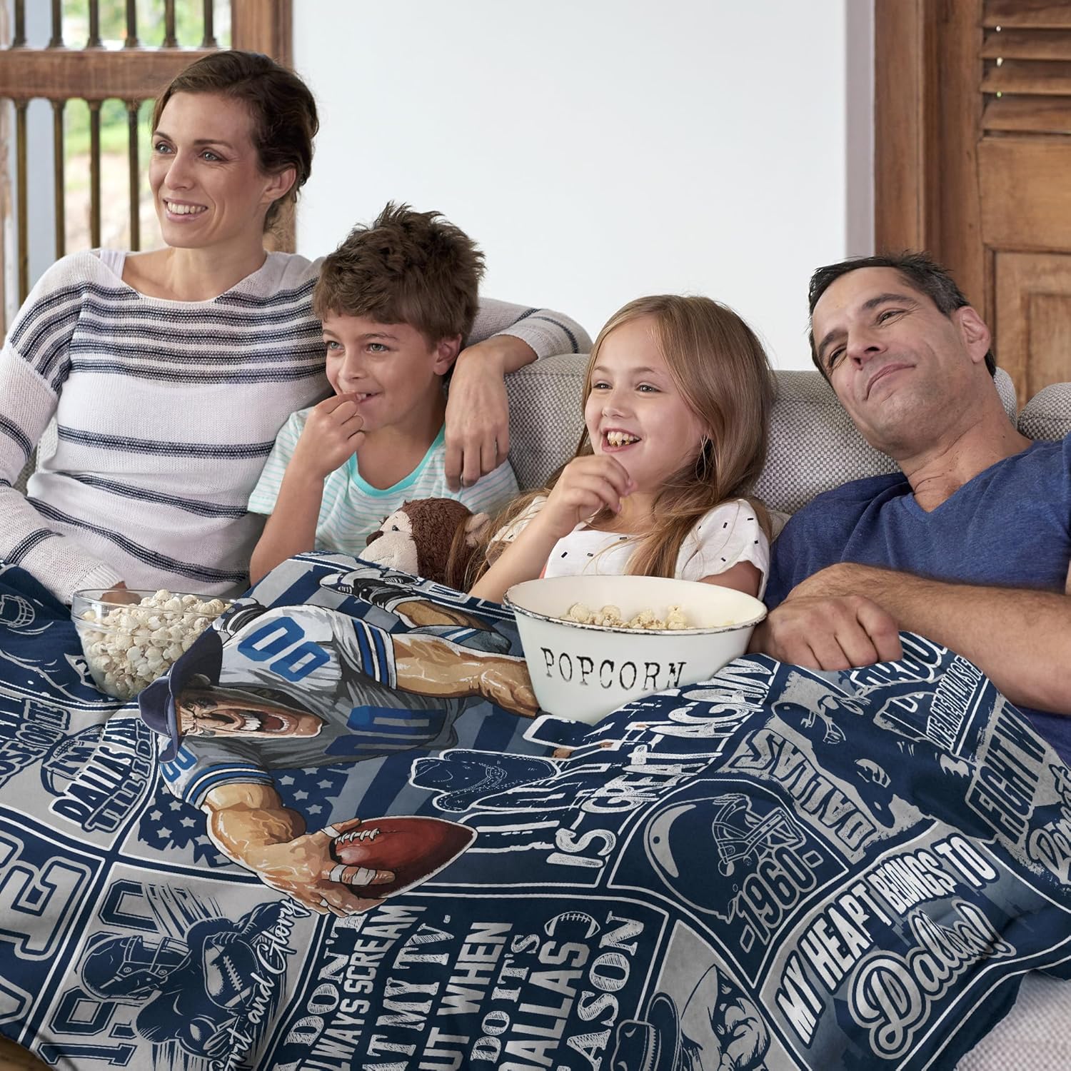 Football Blanket Plush Football Lovers Fan Gifts for Men Women Sport Team Color Style Cozy Flannel Sofa Couch 60"x50". - Image 2