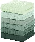 Unnivoll Muslin Burp Vêtements Bébé 12''X12'',Linge de toilette bébé 6 Faites votre valise, 100% Laver les vêtements de bébé en coton Absorbant et doux pour les nouveau-nés Enfants Garçons Filles Multicolore