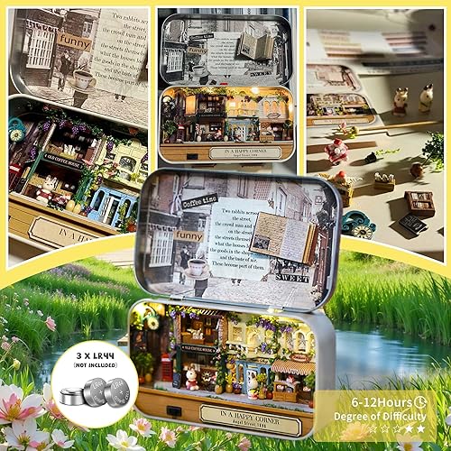 Miniatura 14 de Flever Kit de casa de muñecas en miniatura, habitación creativa con muebles y funda para regalo romántico de San Valentín (notas de campo)