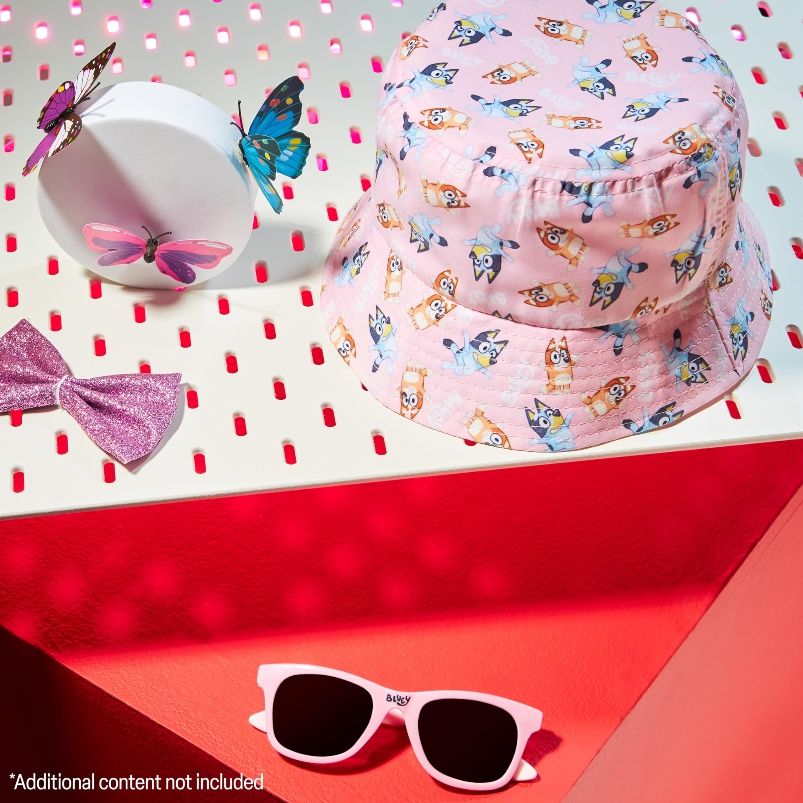 Bluey Sombrero de Pescador y Gafas de Sol para Niñas, Gafas con Protección UV