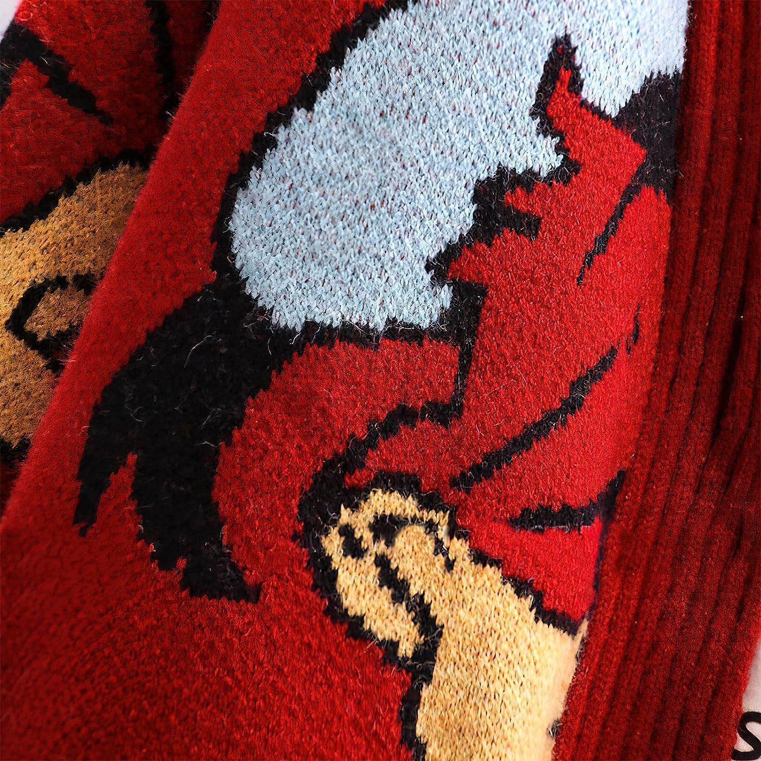 Lazutom Womens Fall Cute Embroidery Cartoon Duck Cable Knit Cardigans Sweater Button Down Slouchy Wool Blend Coat - Image 2