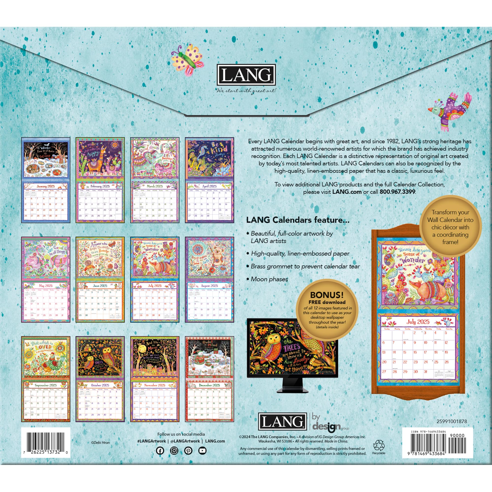 Amazon | LANG Simple Inspirations™ 2025年壁掛けカレンダー