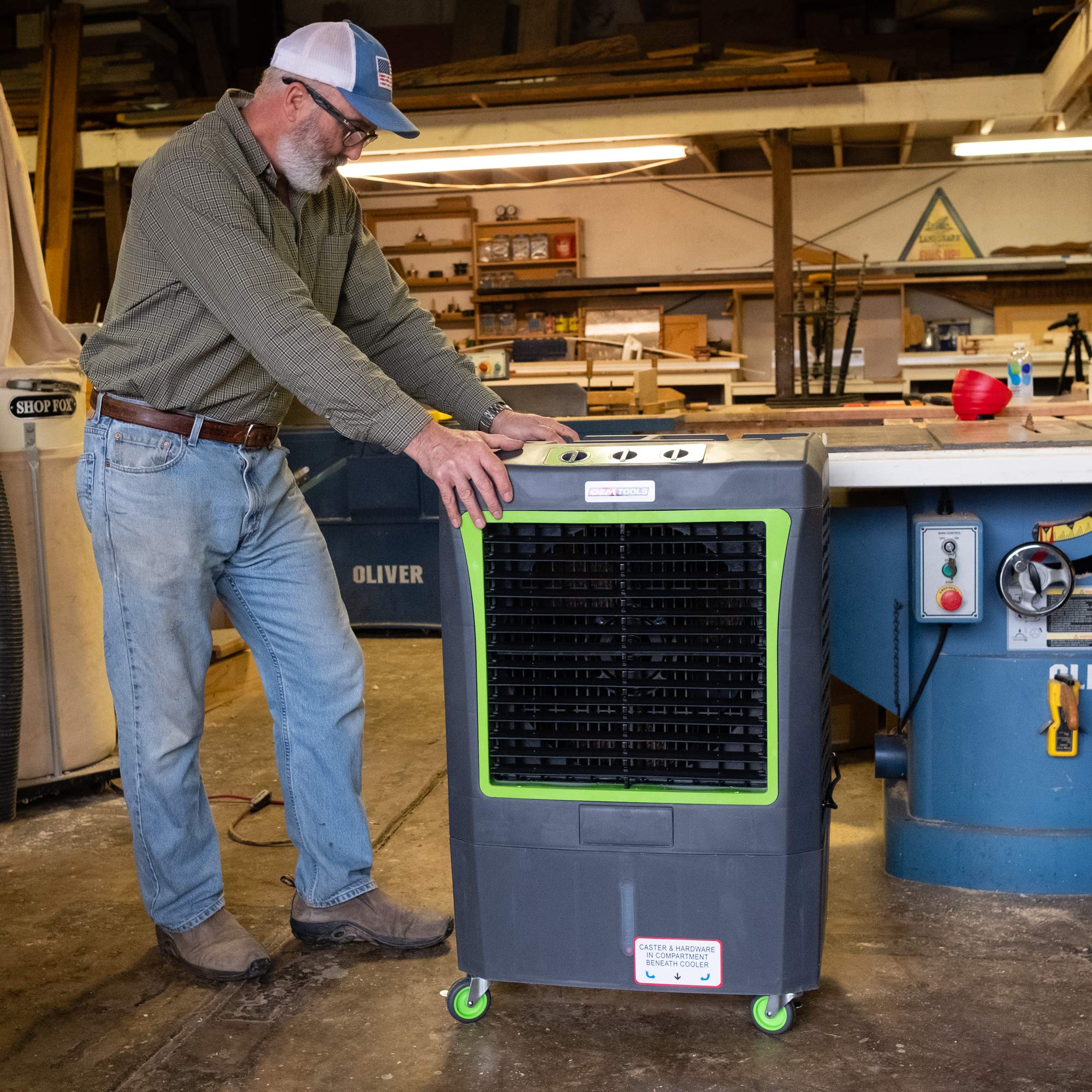 OEMTOOLS 23968 3Speed Evaporative Cooler, Green and Gray, Cools Up to 950 Square Feet, 3100 CFM