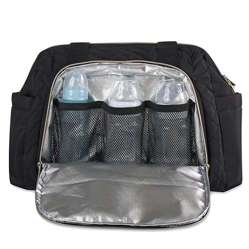 Miniatura 5 de Fisher-Price - Bolsa de pañales acolchada y bandolera convertible con correa ajustable, bolsillo aislado para botella y cambiador