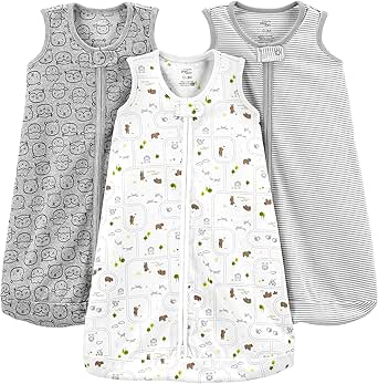 Simple Joys by Carter's Unisex Babies' Cotton Sleeveless Sleepbag Wearable Blanket, Pack of 3