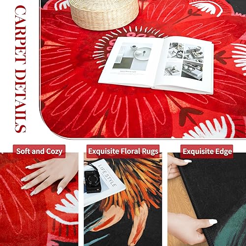 Miniatura 7 de Tyrot Alfombra bohemia estilo azteca para pasillo, 2 x 8 pies, lavable, tapete de cocina, antideslizante, geométrico, marroquí, tapete largo para