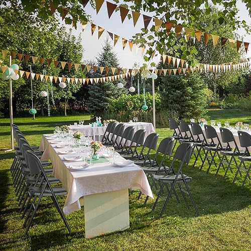 Miniatura 9 de Outvita 4 sillas plegables, 2 niveles moldeadas de plástico resistente para exteriores, fáciles de plegar y almacenar, adecuadas para interiores y