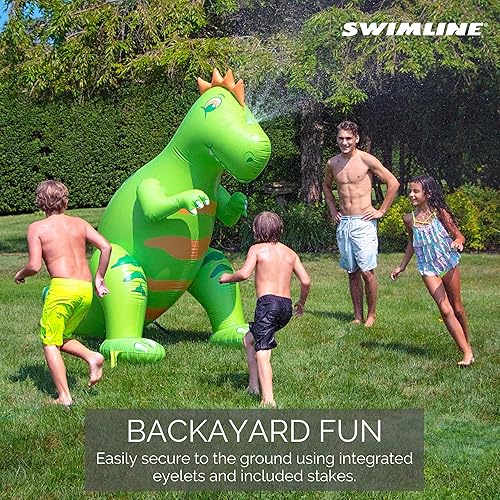 Miniatura 2 de SWIMLINE Humongous - Aspersor de dinosaurio para patio trasero para diversión y aventura al aire libre, juego de anclaje incluido, conexión de