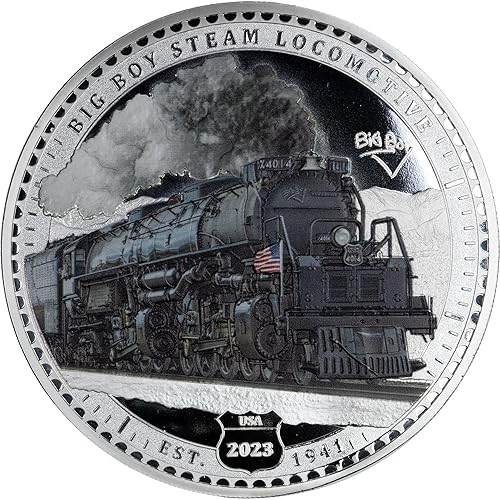2023 Cameroon Big Boy Locomotive Silver-Plated 1 Kilo Brass 5000 Francs CFA Uncirculated Coin